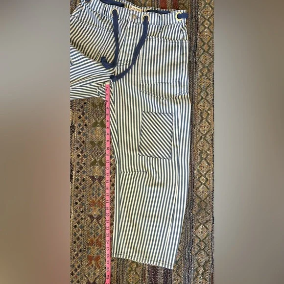NWOT Free People Moxie Blue Railroad Stripe Pants size 28 Dark Slate - Picture 9 of 10